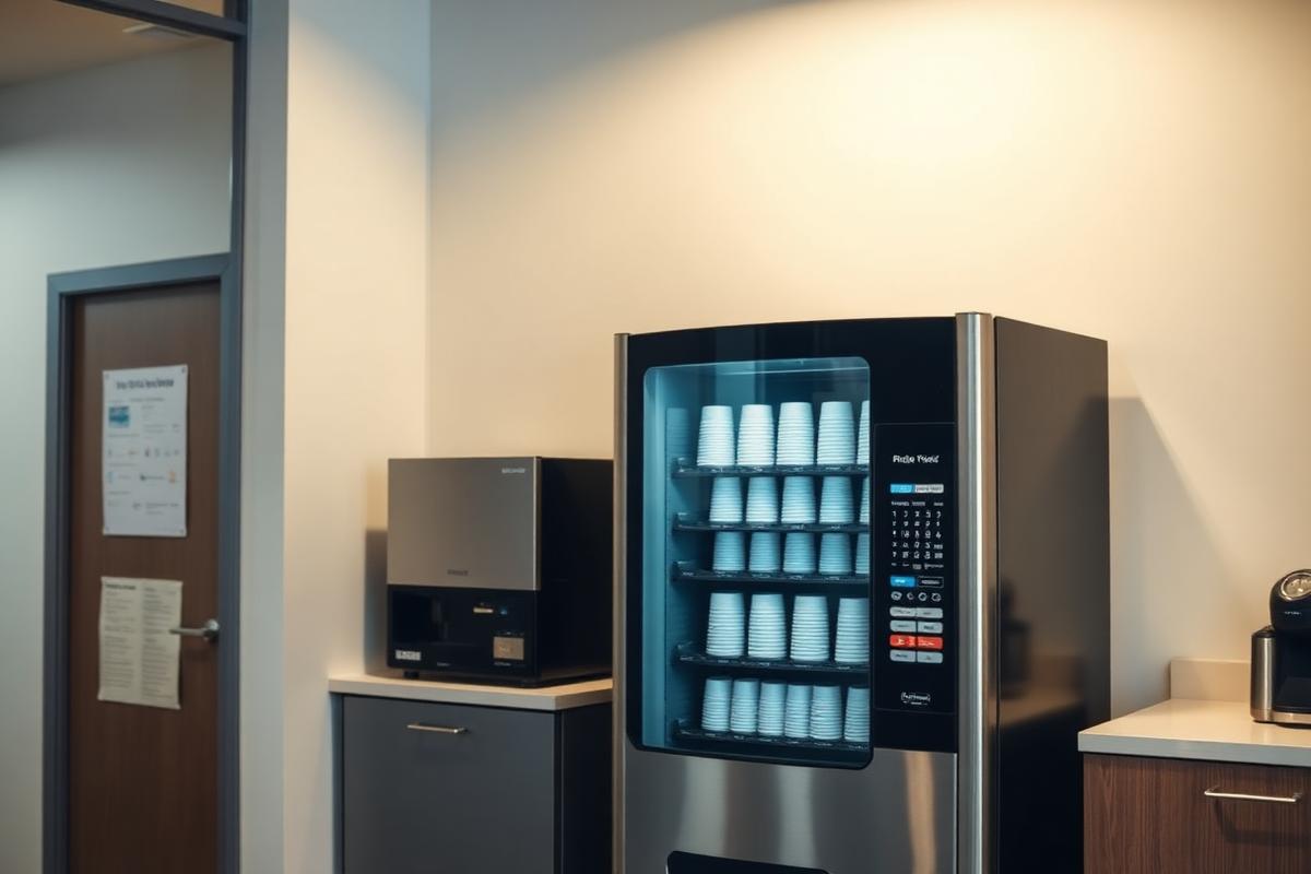 Coffee vending in an office pantry